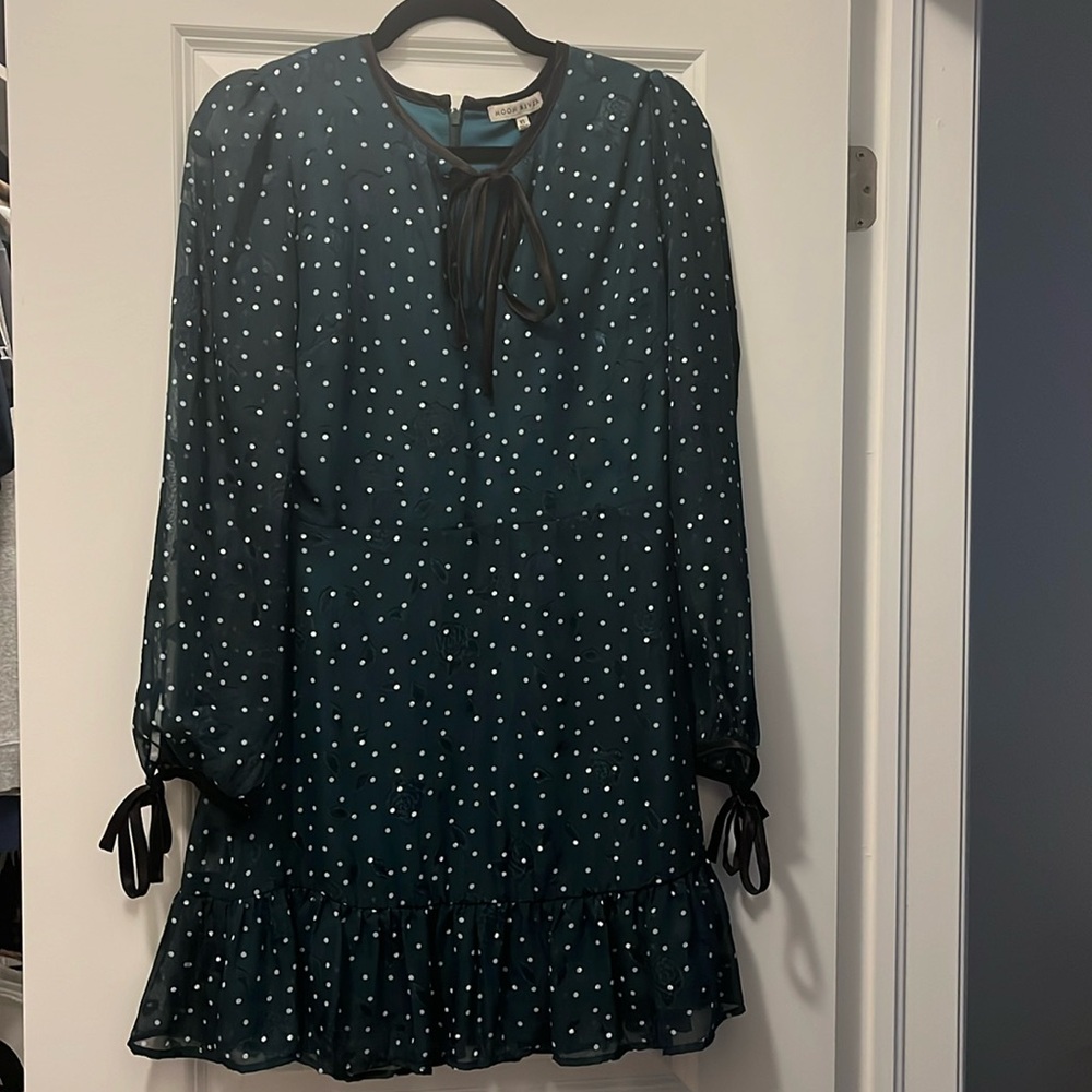 Green polka dot dress